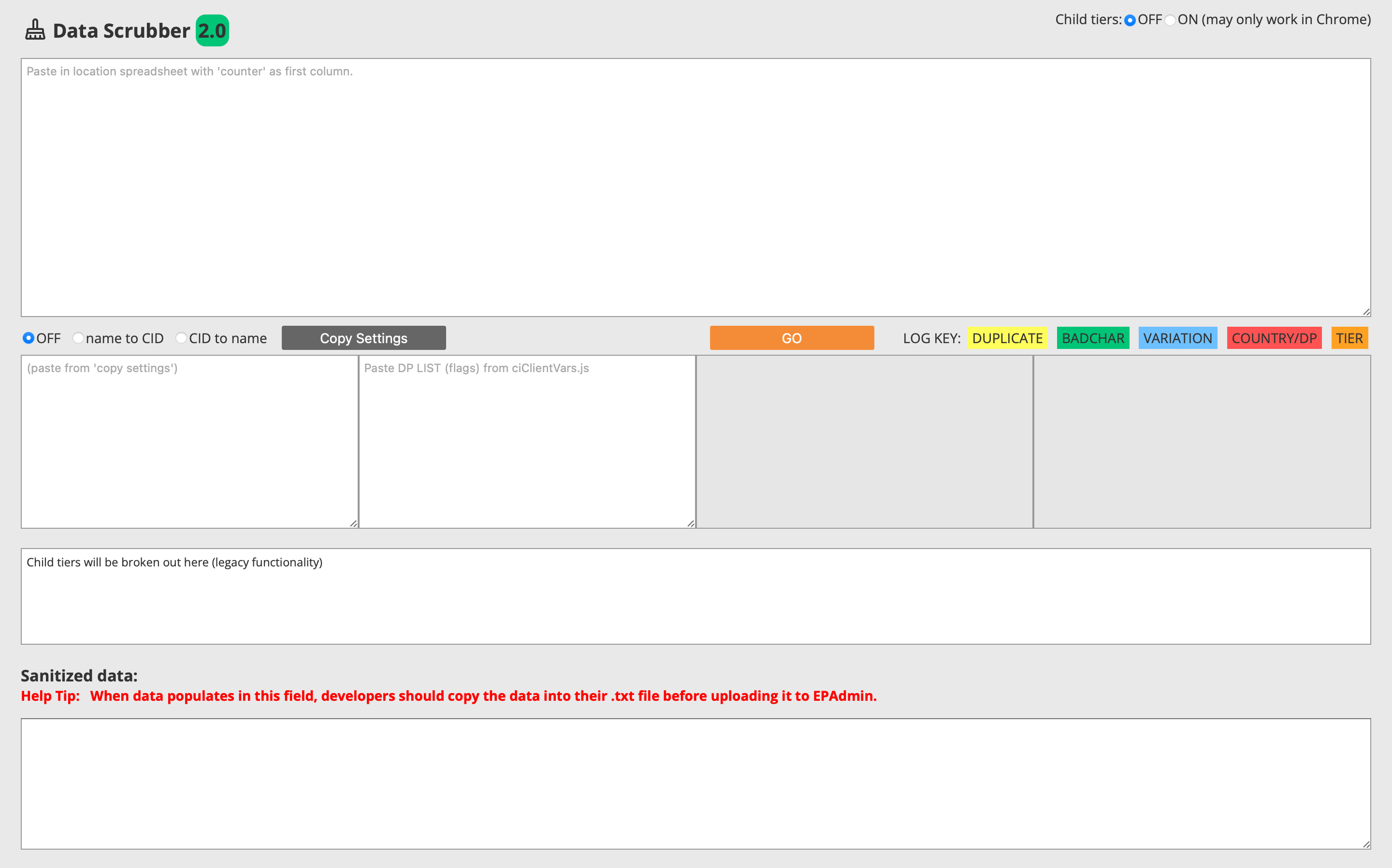 Data Scrubber 2.0 internal tool